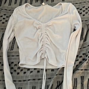 white cropped long sleeve